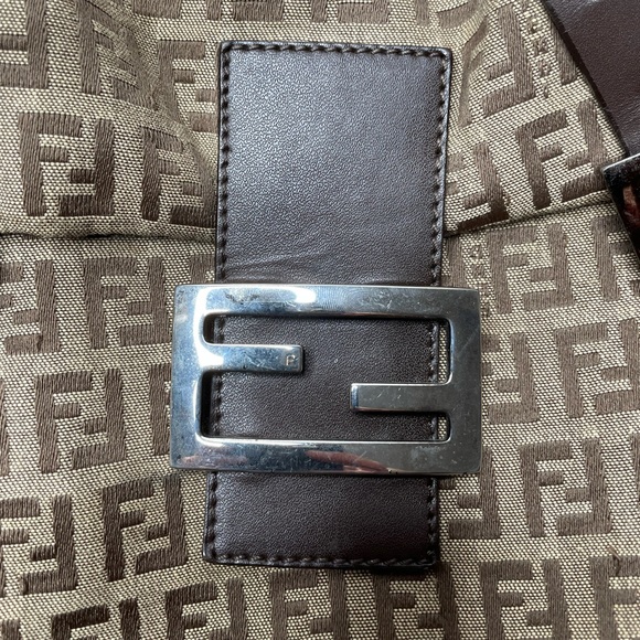 Fendi | Vintage Zucchino Shoulder Bag in Brown FF Monogram Logo - Picture 14 of 17
